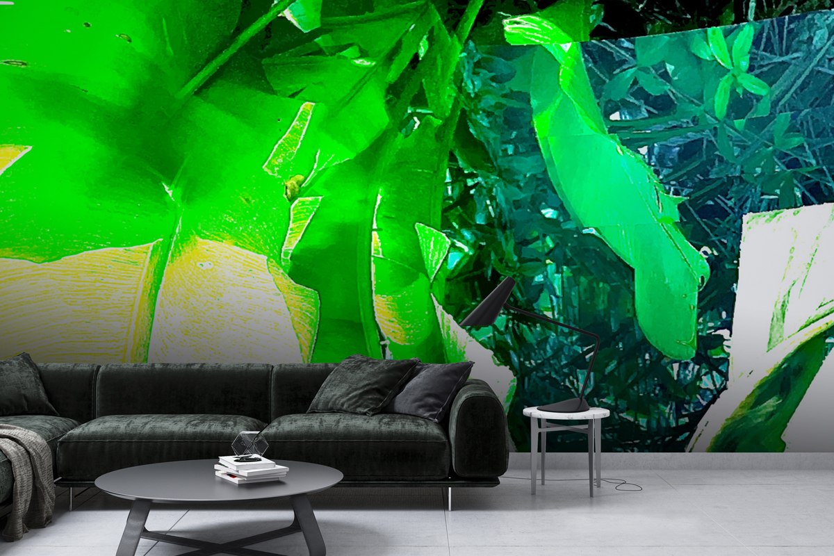 carta da parati artistica astratta green pulse andrea rizzati verde design moderno